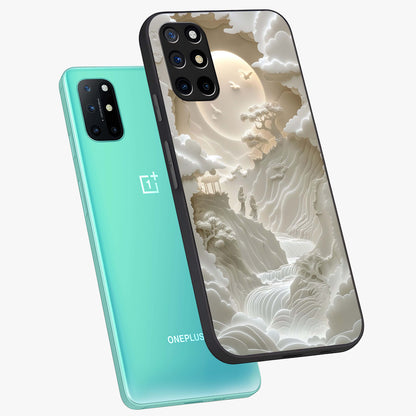 Celestial Origami Glass Case displayed in angled mockup highlighting geometric origami design with cosmic aesthetic theme.