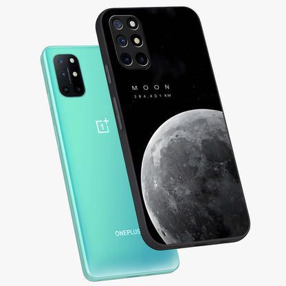 Cosmic Moon Glow Glass Case displayed in angled mockup highlighting celestial moon design with cosmic aesthetic theme.