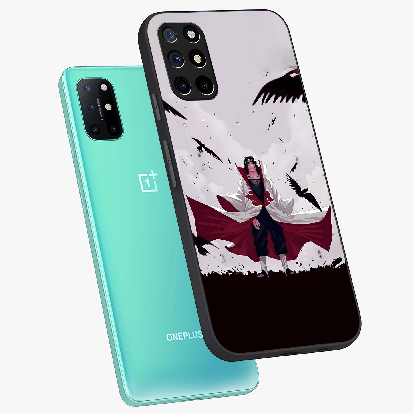 Crimson Crow Ascension Glass Case displayed in angled mockup highlighting powerful crow illustration with dark crimson aesthetic.