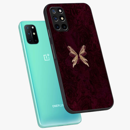Crimson Fade Butterfly Glass Case displayed in angled mockup highlighting elegant butterfly design with crimson gradient aesthetic.