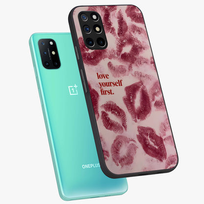 Crimson Kiss Love Glass Case displayed in angled mockup highlighting bold love inspired design with modern aesthetic style.