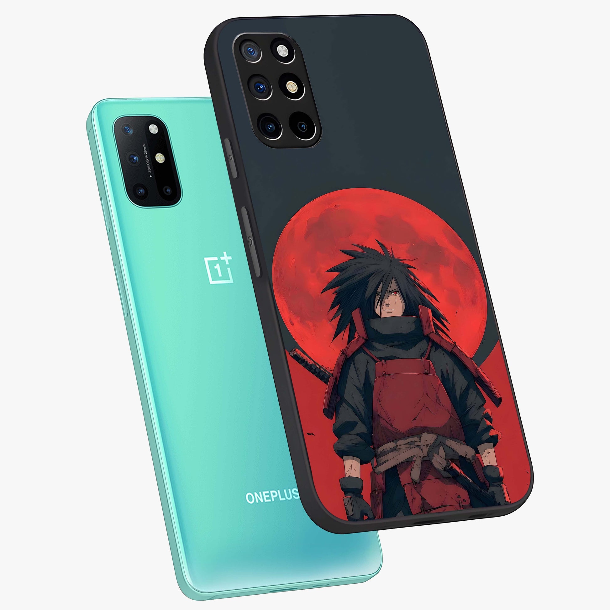 Crimson Moon Warlord Glass Case displayed in angled mockup highlighting dramatic crimson moon design with fantasy aesthetic.