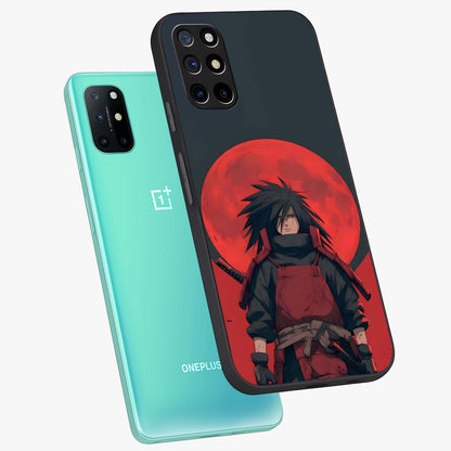 Crimson Moon Warlord Glass Case displayed in angled mockup highlighting dramatic crimson moon design with fantasy aesthetic.