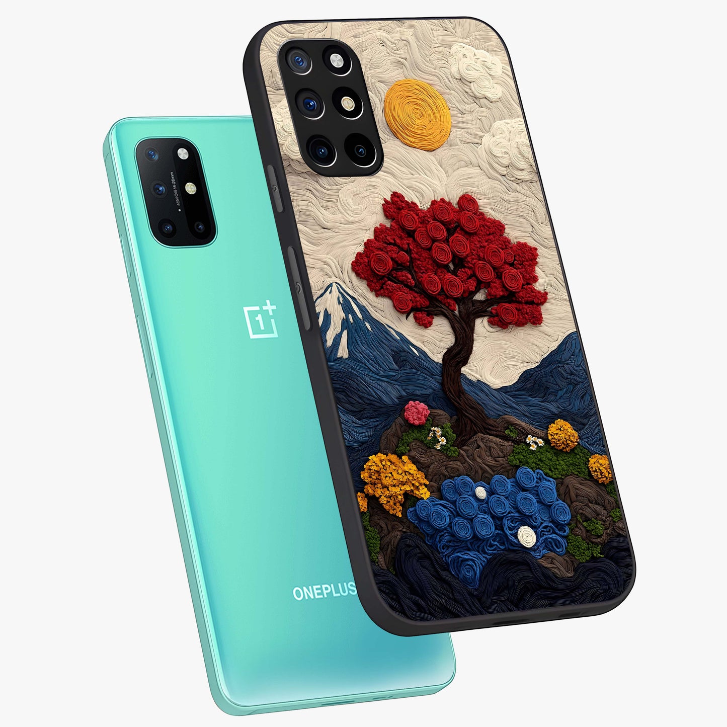 Eternal Nature Tapestry Glass Case displayed in angled mockup highlighting detailed botanical pattern with artistic aesthetic.