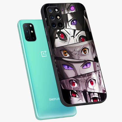 Eyes of Destiny Glass Case displayed in angled mockup highlighting bold eye illustration with mystical aesthetic style.