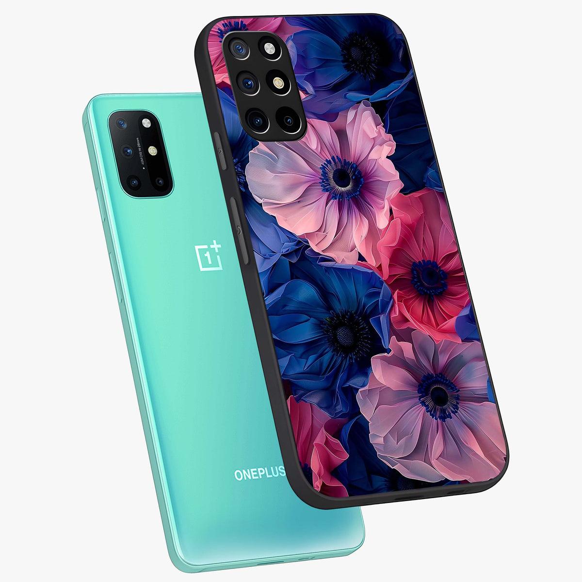 Flower Paper Art Pattern Glass Case displayed in angled mockup highlighting layered paper flower design with artistic aesthetic.