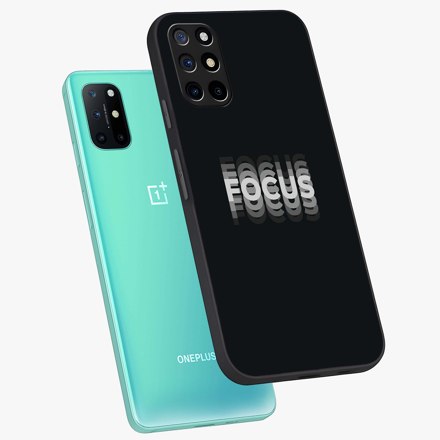 Focus Mode On Glass Case displayed in angled mockup highlighting clean minimal text artwork with modern aesthetic style.