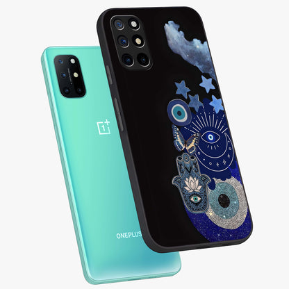 Galactic Charm Cluster Glass Case displayed in angled mockup highlighting luminous galaxy inspired design with dreamy aesthetic.