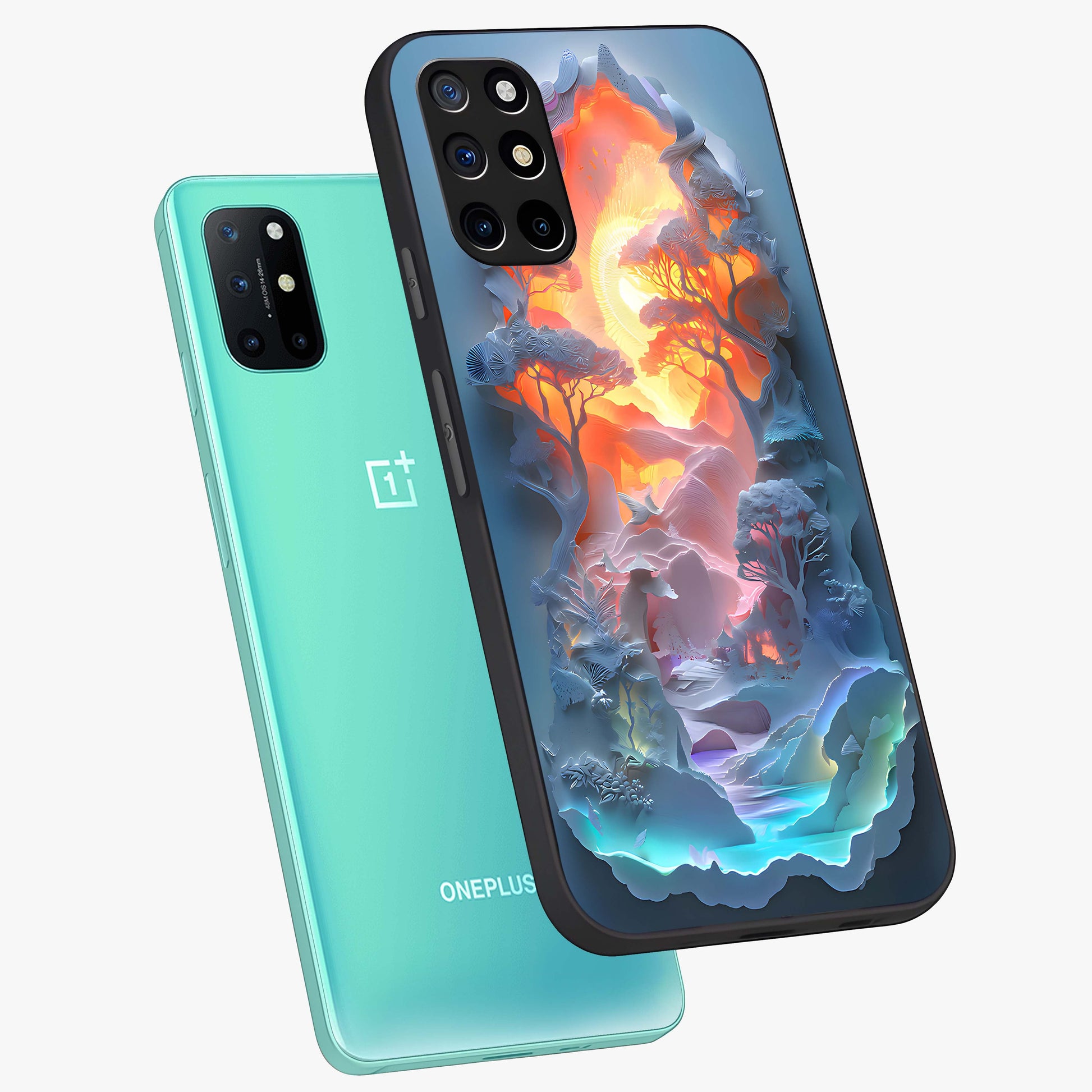 Glow Forest Portal Glass Case displayed in angled mockup highlighting mystical forest design with magical glowing aesthetic.