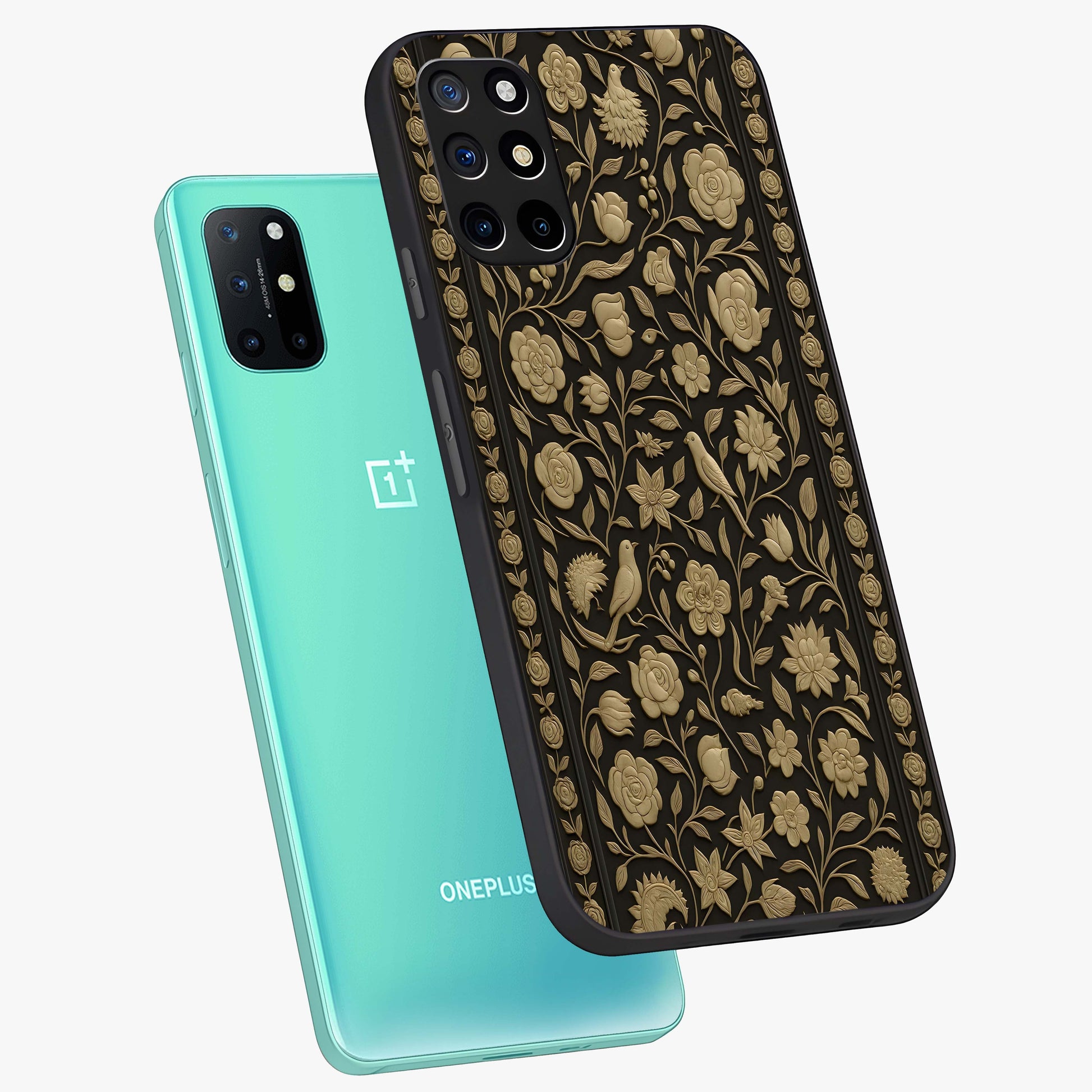 Golden Evil Eye Mandala Glass Case displayed in angled mockup highlighting protective evil eye symbol with golden mandala design.