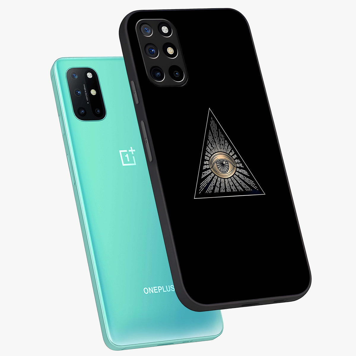 Illuminati Evil Glass Case displayed in angled mockup highlighting dark occult inspired design with bold aesthetic style.