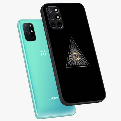Illuminati Evil Glass Case displayed in angled mockup highlighting dark occult inspired design with bold aesthetic style.