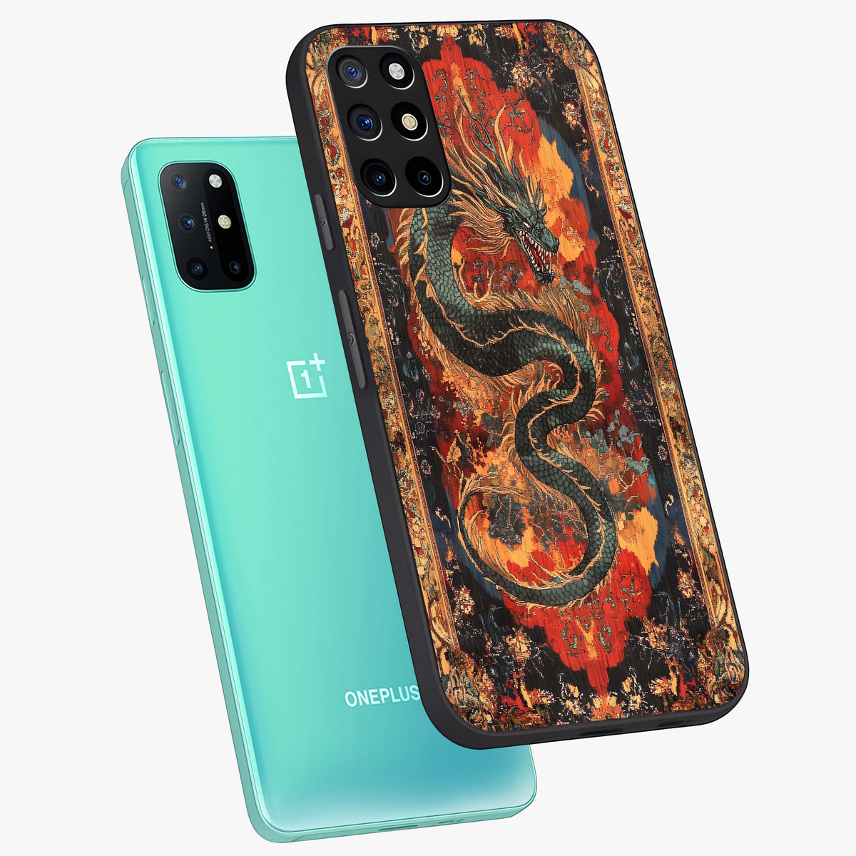 Inferno Dragon Soul Glass Case displayed in angled mockup highlighting powerful dragon illustration with inferno aesthetic.