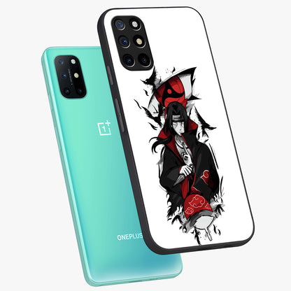 Itachi Limited Edition Naruto Anime Glass Case displayed in angled mockup highlighting dramatic anime illustration with bold action aesthetic.