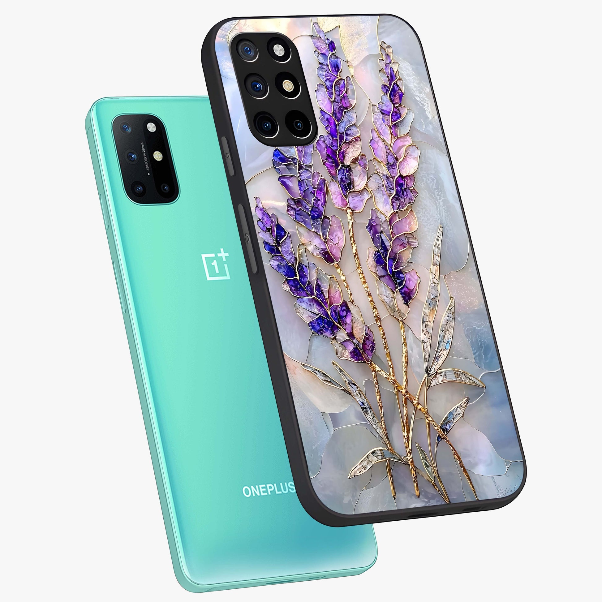 Lavender Dream Glow Glass Case displayed in angled mockup highlighting dreamy purple glow design with soft artistic style.
