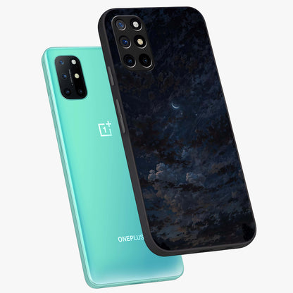 Lunar Veil Silence Glass Case displayed in angled mockup highlighting soft lunar design with peaceful celestial aesthetic.