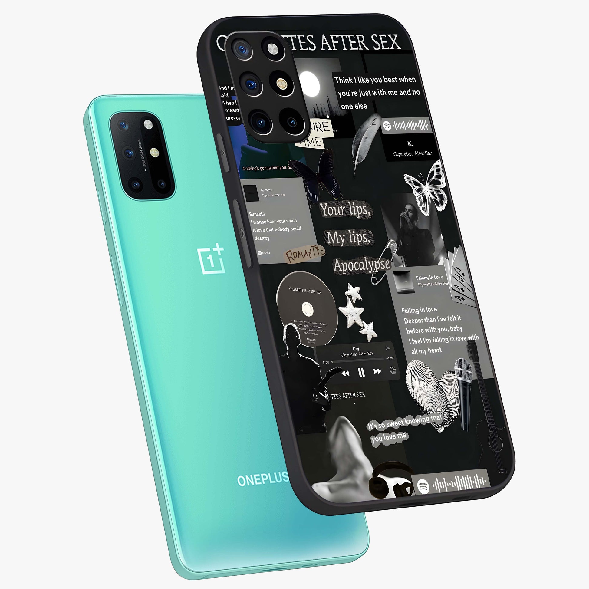 Midnight Love Echo Glass Case displayed in angled mockup highlighting elegant love inspired design with deep aesthetic style.