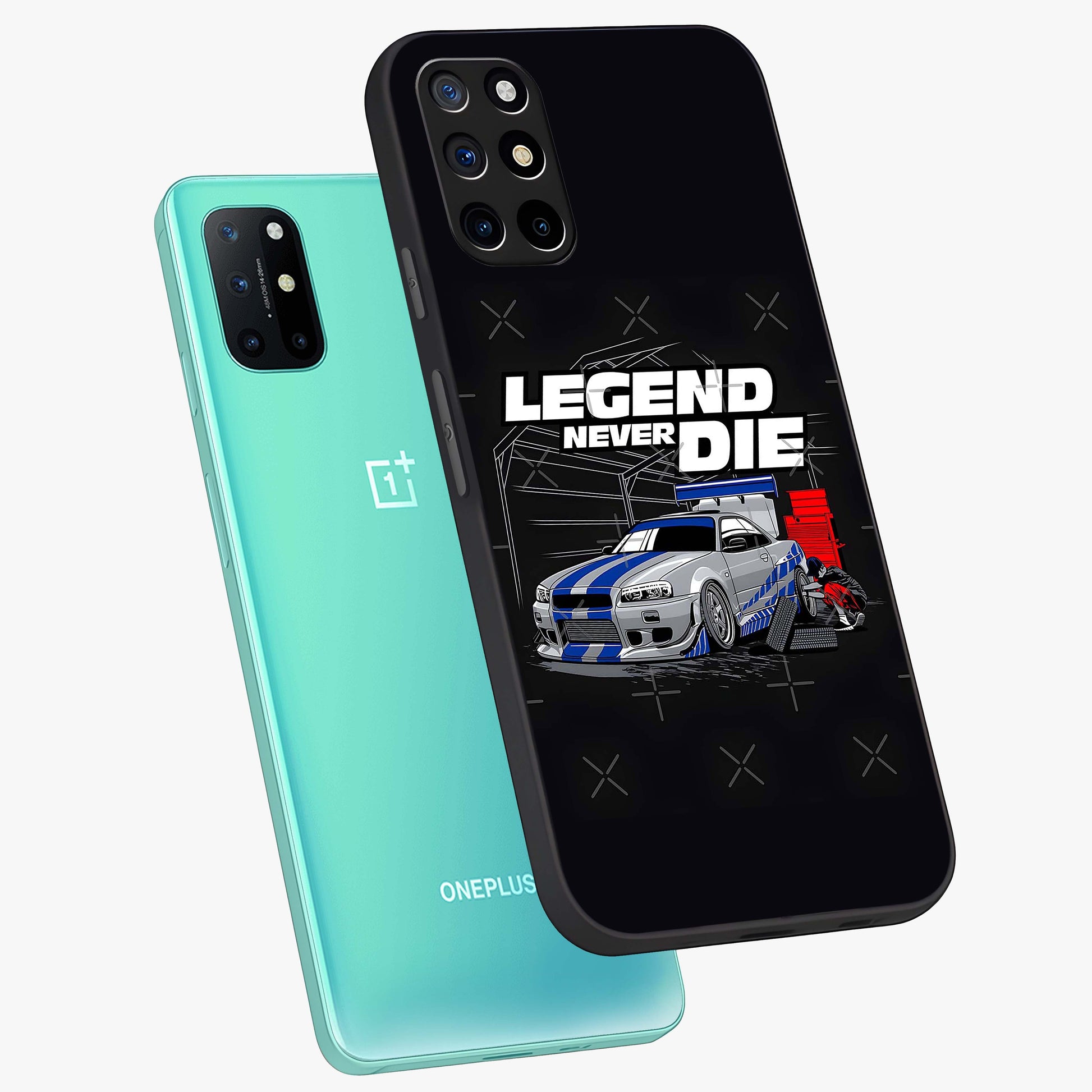 Midnight Racing Legacy Glass Case displayed in angled mockup highlighting dynamic automotive design with bold midnight aesthetic.