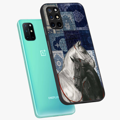 Midnight Stallion Blues Glass Case displayed in angled mockup highlighting powerful stallion illustration with deep midnight tones.