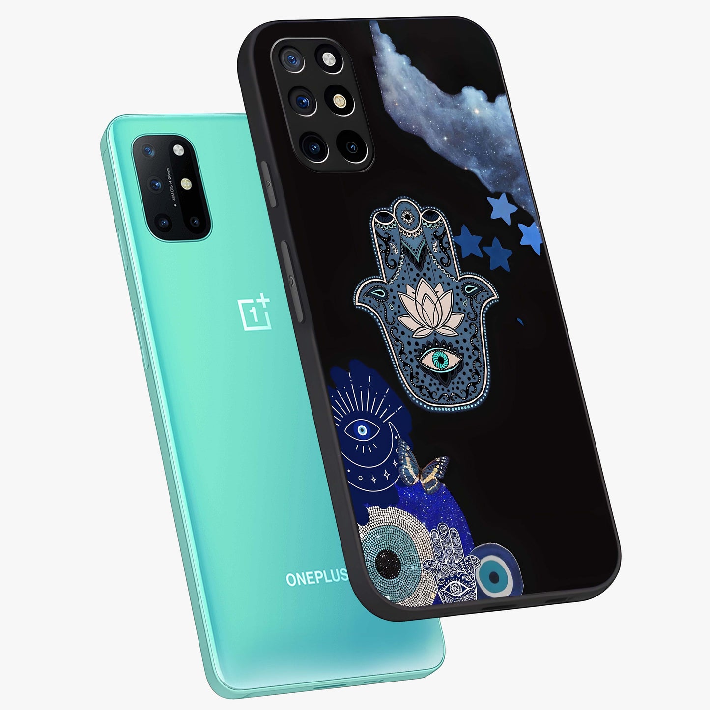 Mystic Hand Aura Glass Case displayed in angled mockup highlighting magical aura design with spiritual aesthetic style.