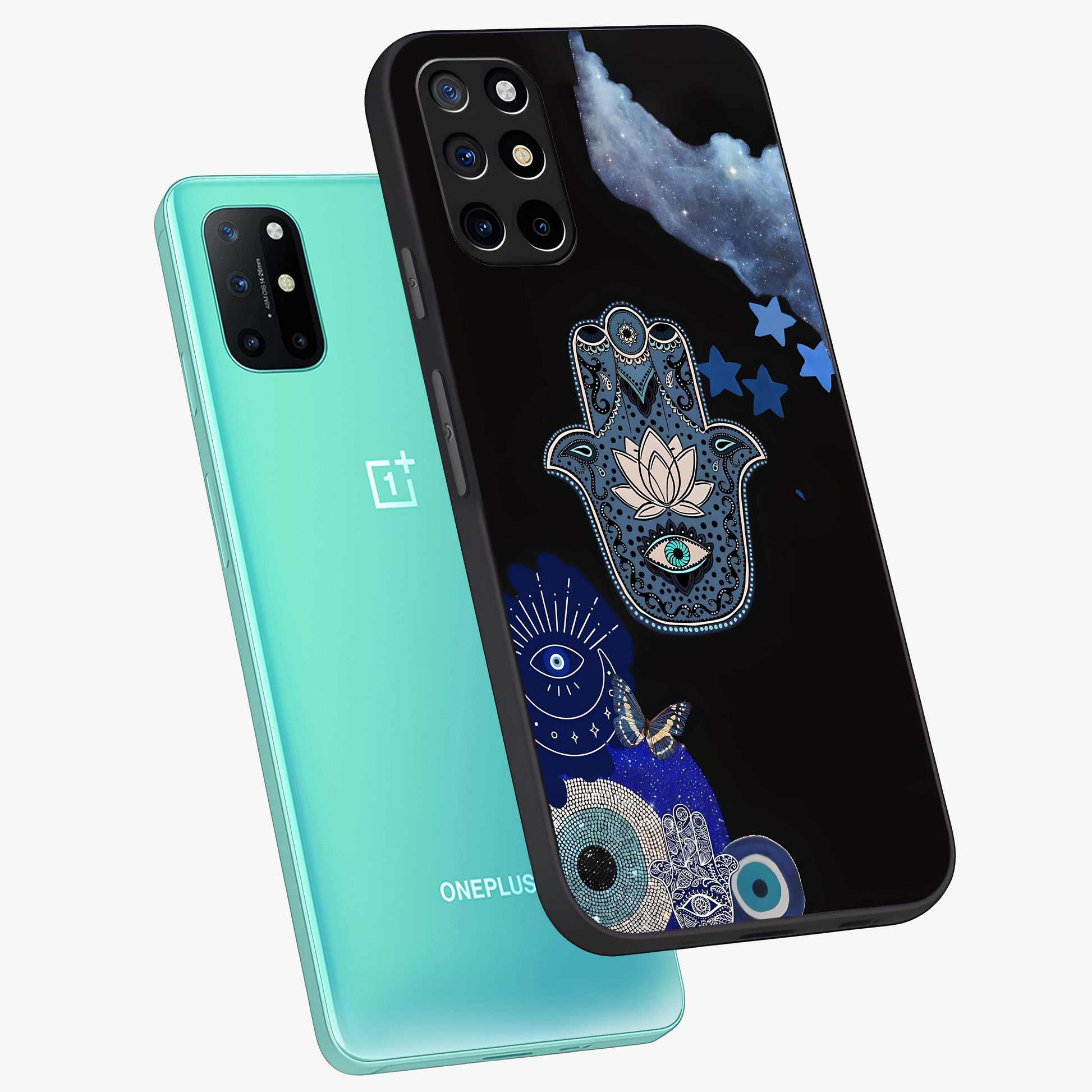 Mystic Hand Aura Glass Case displayed in angled mockup highlighting magical aura design with spiritual aesthetic style.