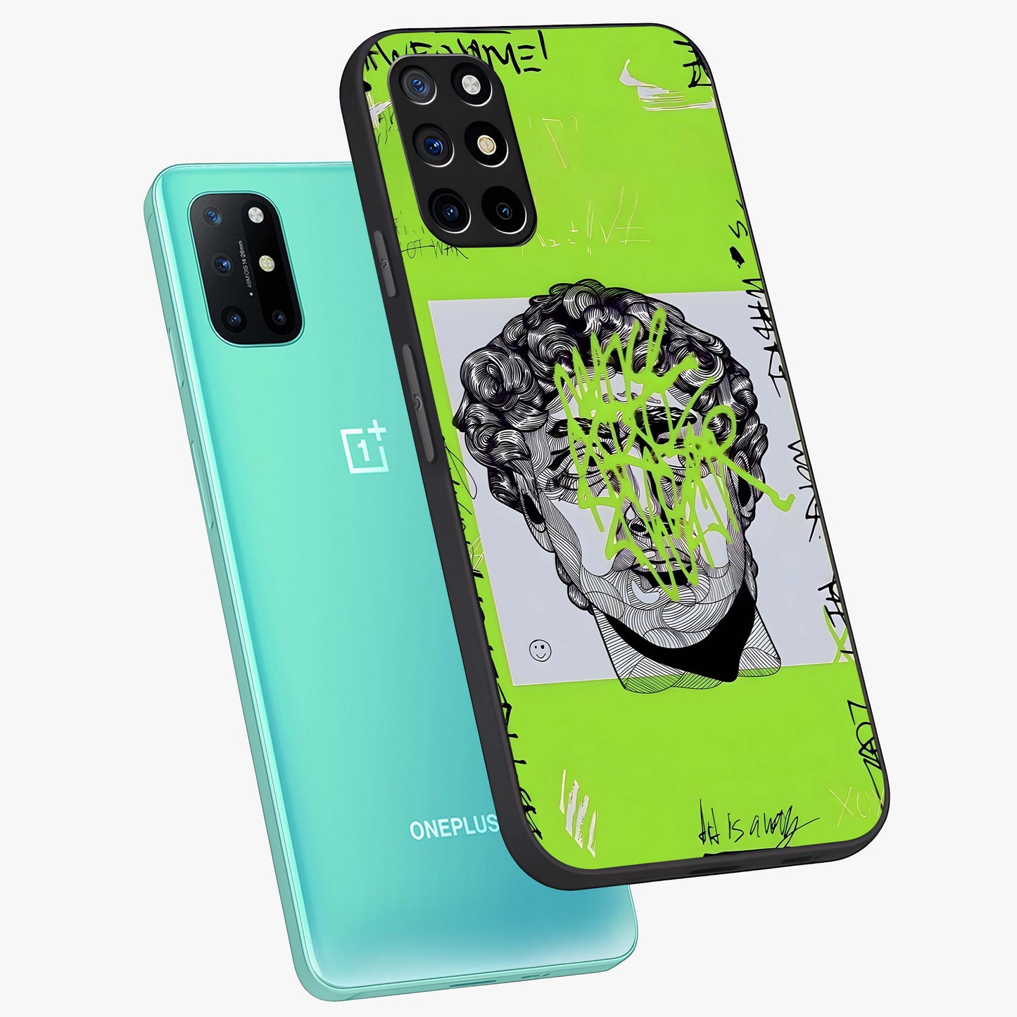 Neo Graffiti Rebellion Glass Case displayed in angled mockup highlighting urban street art design with rebellious aesthetic.