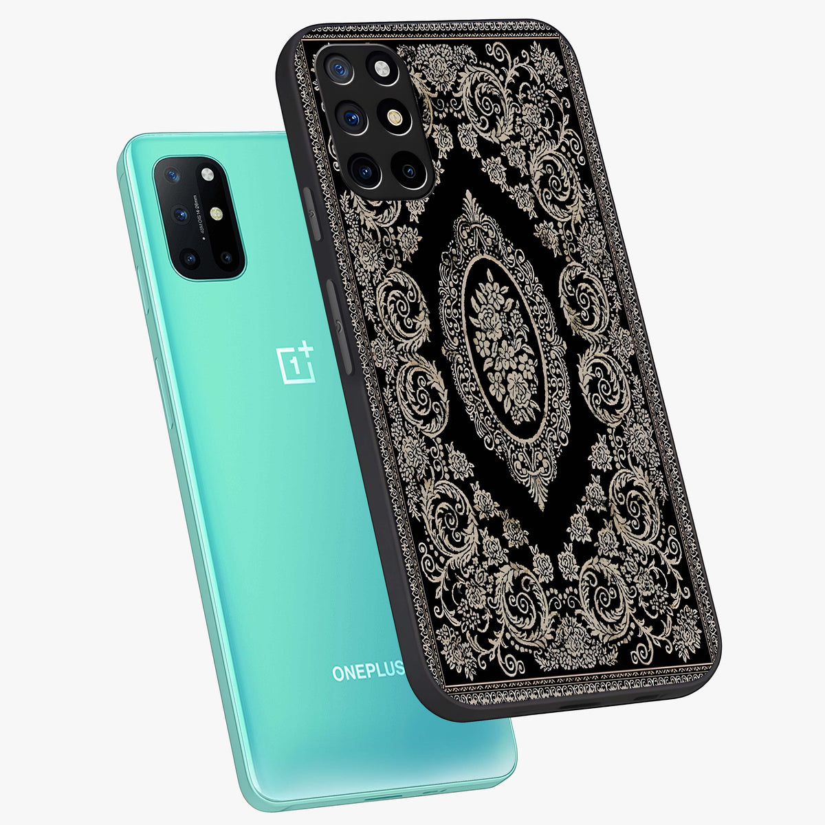 Noir Bloom Elegance Glass Case displayed in angled mockup highlighting refined flower design with stylish noir aesthetic.
