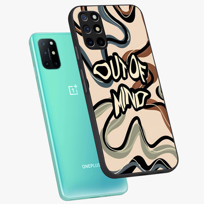 Out Of Mind Glass Case displayed in angled mockup highlighting bold statement design with modern artistic aesthetic.