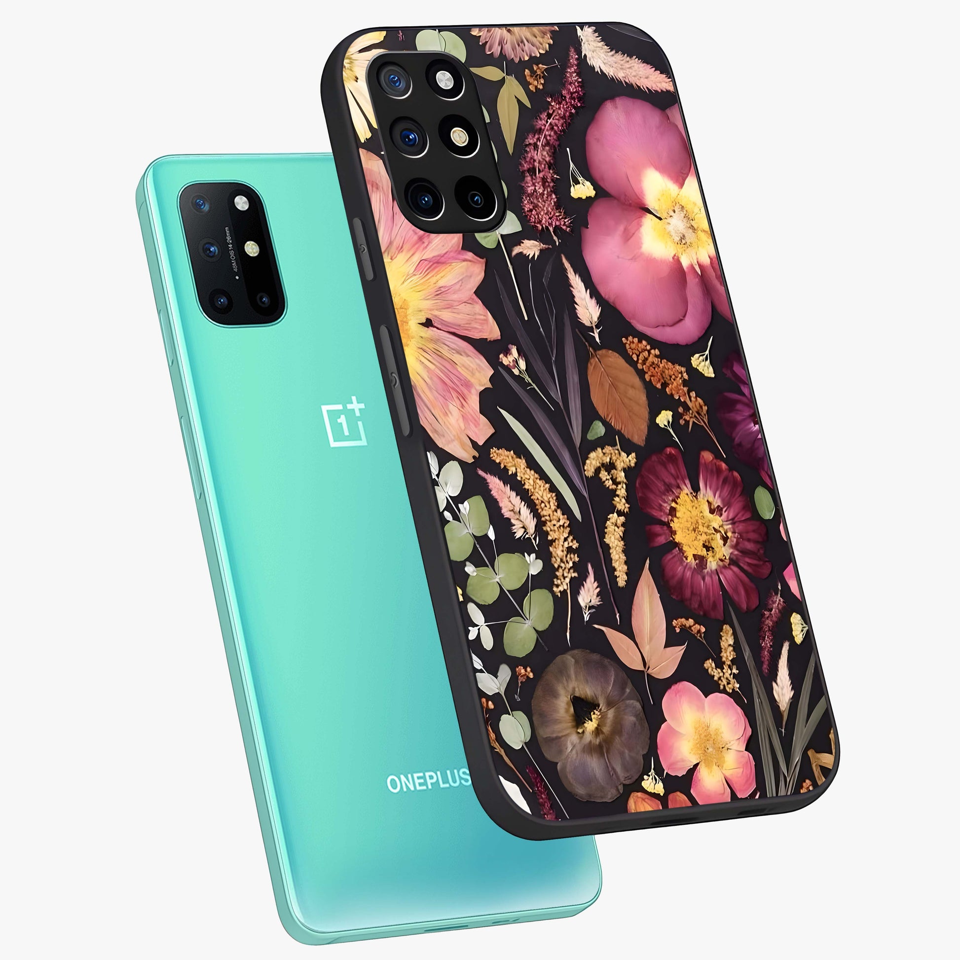 Petal Dream Tapestry Glass Case displayed in angled mockup highlighting decorative petal pattern with elegant botanical aesthetic.