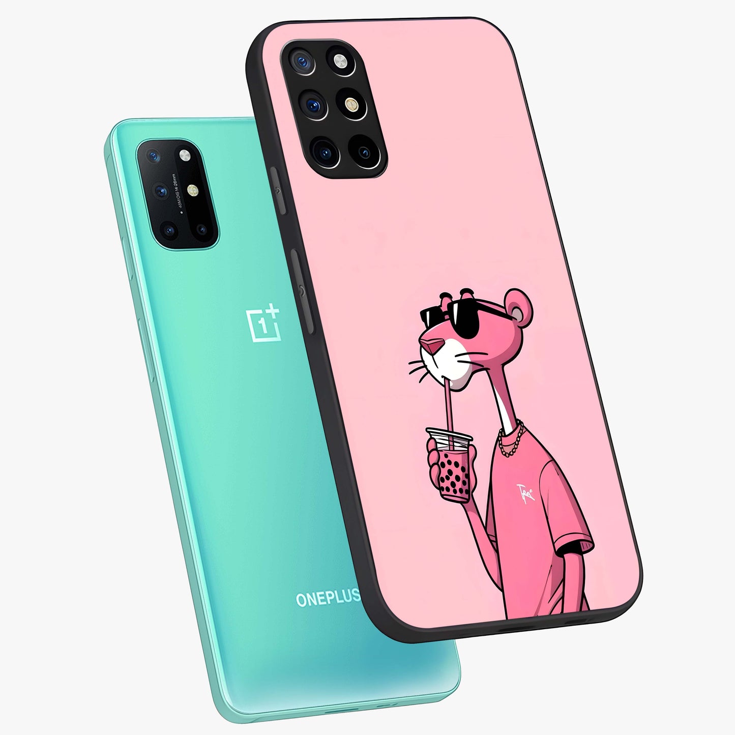 Pink Panther Glass Case displayed in angled mockup highlighting playful cartoon character design with vibrant pink aesthetic.