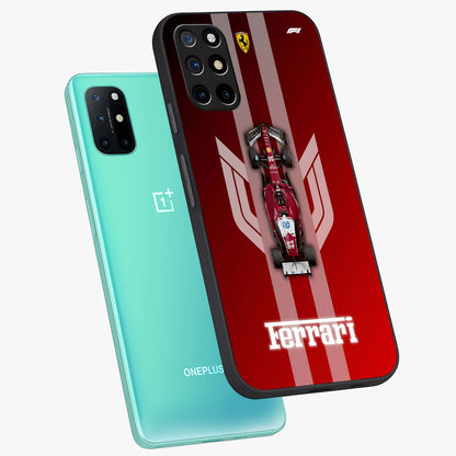 Red Ferrari F1 Vertical Glass Case displayed in angled mockup highlighting high speed racing design with bold automotive aesthetic.