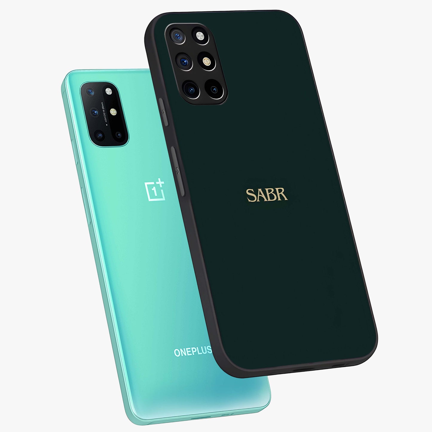 Sabr Minimal Patience Glass Case displayed in angled mockup highlighting simple inspirational design with clean aesthetic style.