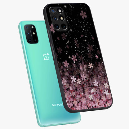 Small Starry Flowers Glass Case displayed in angled mockup highlighting tiny flower pattern with celestial aesthetic style.