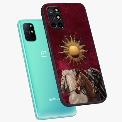 Solar Riders Glass Case displayed in angled mockup highlighting powerful rider illustration with radiant solar aesthetic.