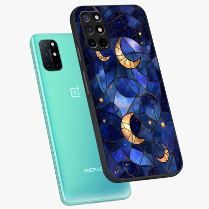 Starlit Sky Tapestry Glass Case displayed in angled mockup highlighting celestial night pattern with artistic aesthetic style.