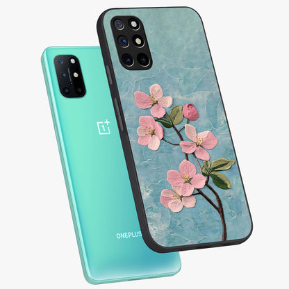 Threaded Blossom Breeze Glass Case displayed in angled mockup highlighting elegant floral design with soft aesthetic style.