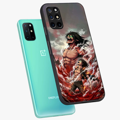 Titan Awakening Fury Glass Case displayed in angled mockup highlighting dramatic giant warrior design with bold anime aesthetic.
