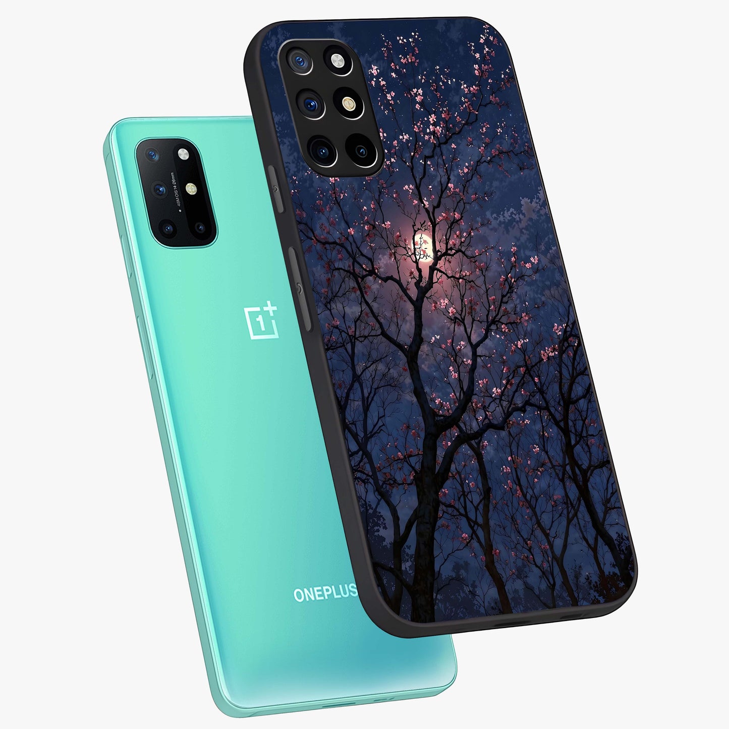 Twilight Sakura Serenade Glass Case displayed in angled mockup highlighting delicate sakura flower design with dreamy aesthetic.