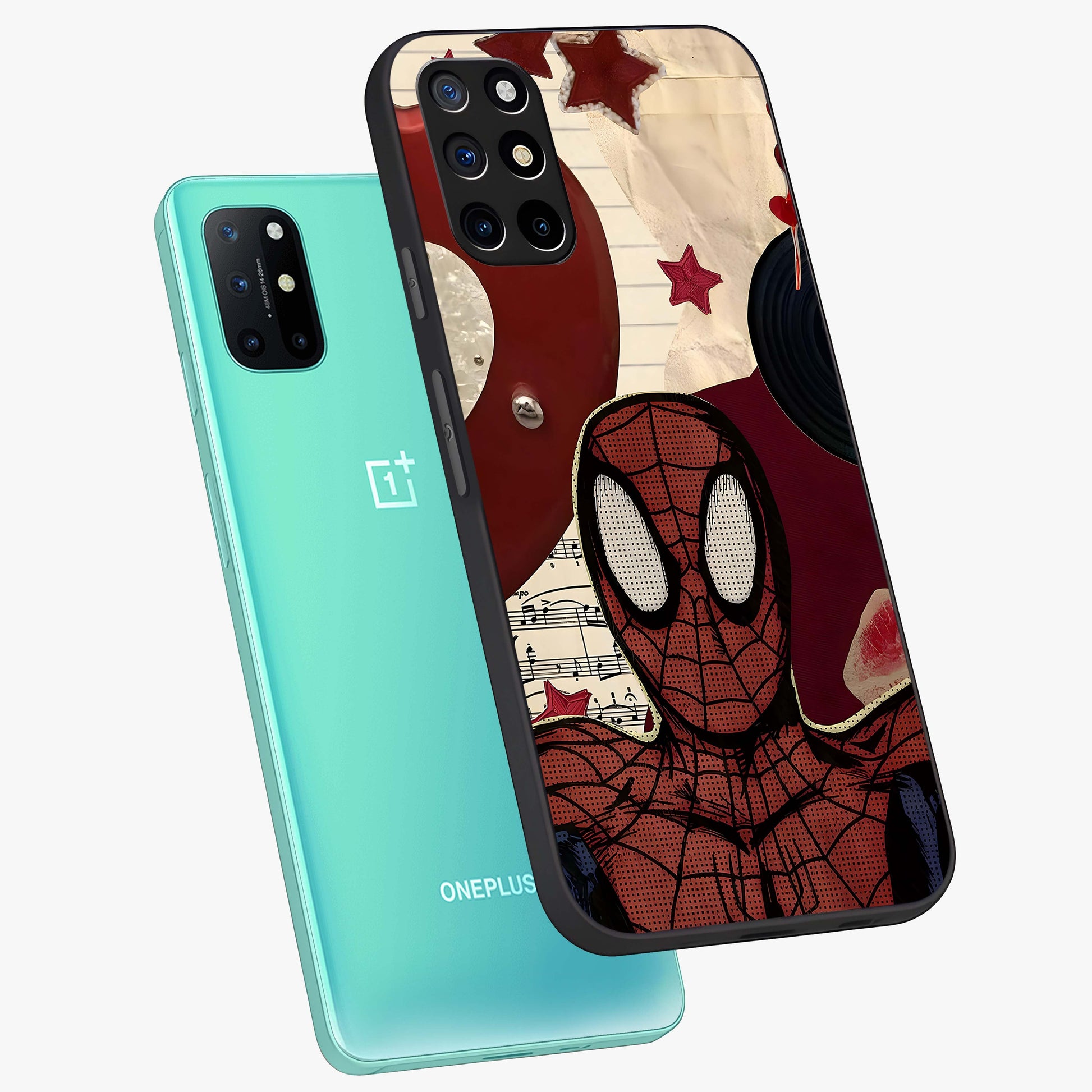Web Warrior Vibes Glass Case displayed in angled mockup highlighting dynamic web design with comic style aesthetic.