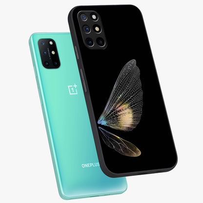 Whispers Of Wings Glass Case displayed in angled mockup highlighting soft feather design with celestial aesthetic style.