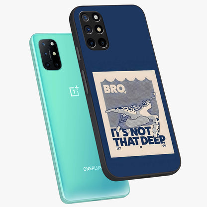 Worry Less Swim Glass Case displayed in angled mockup highlighting fun typography design with relaxed aesthetic style.
