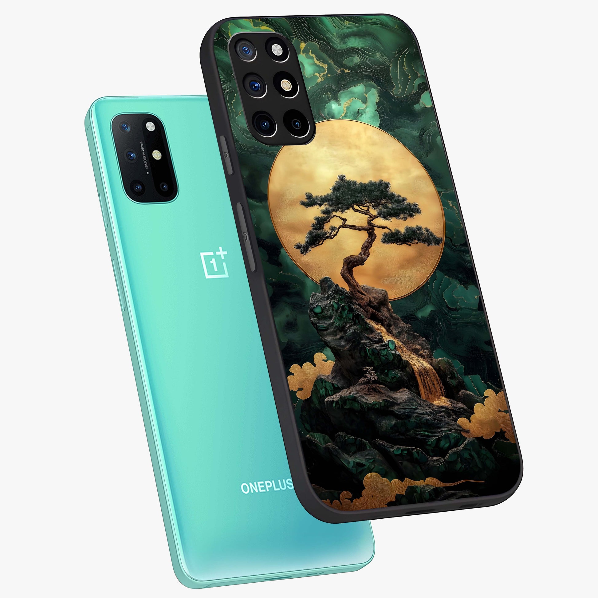 Zen Moon Rise Glass Case displayed in angled mockup highlighting peaceful lunar design with zen aesthetic style.