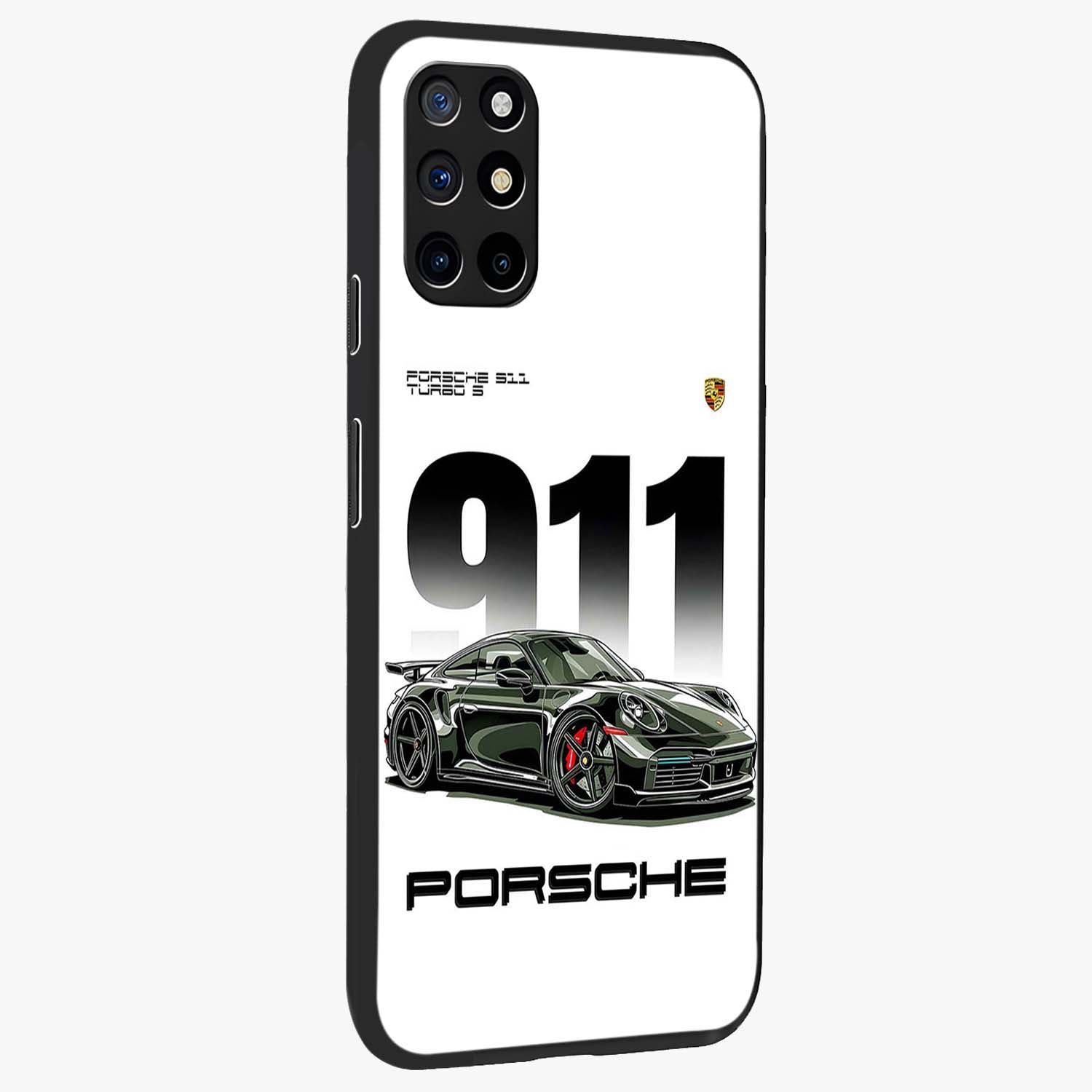 911 Turbo Dominance Glass Case upright perspective showcasing powerful racing design and modern automotive aesthetic.