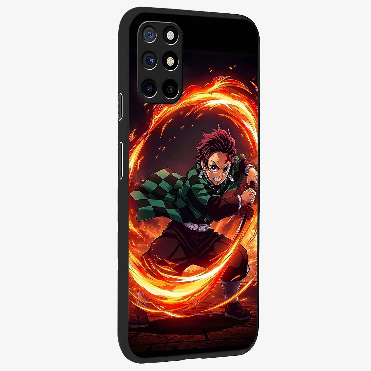 Blazing Sword Resolve Glass Case upright view showcasing dramatic warrior inspired artwork with intense visual style.