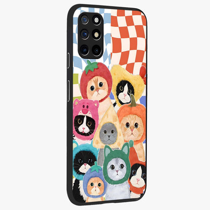 Cats in Fruits Glass Case upright view showcasing charming cat artwork with fun fruity theme.
