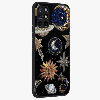 Celestial Gem Constellations Glass Case upright view showcasing cosmic constellation artwork with celestial aesthetic style.