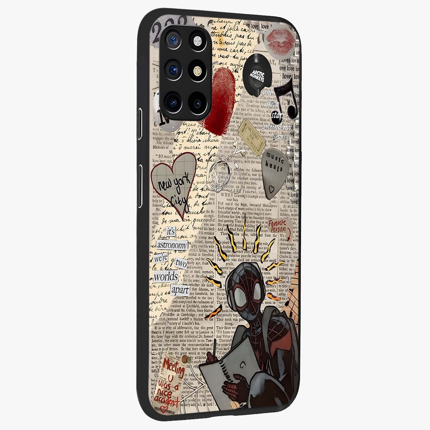 City Dream Sketch Glass Case upright view showcasing urban skyline artwork with stylish hand drawn design.