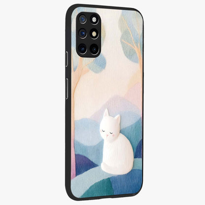 Cotton Dream Cat Glass Case upright view showcasing charming cat artwork with cozy dreamy theme.