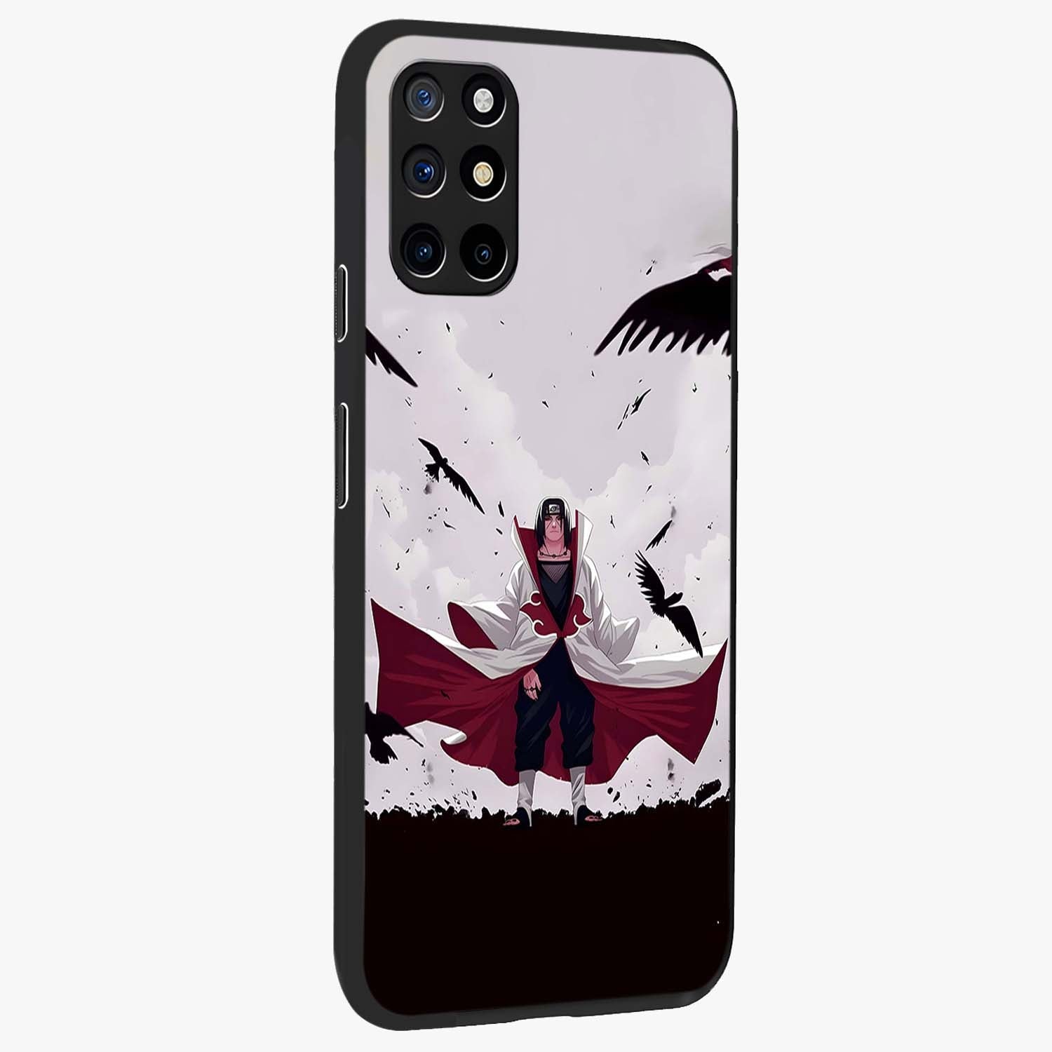 Crimson Crow Ascension Glass Case upright view showcasing dramatic crow artwork with bold gothic theme.