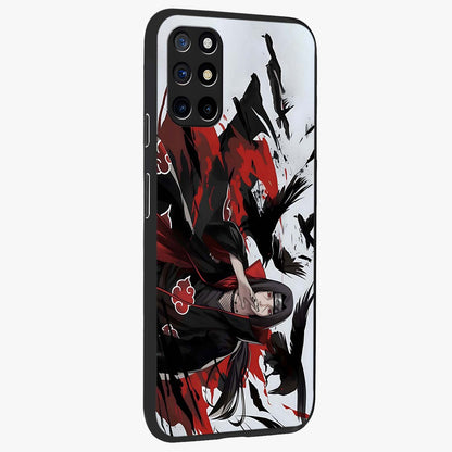 Crimson Crow Illusion Glass Case upright view showcasing striking crow illusion artwork with intense crimson theme.